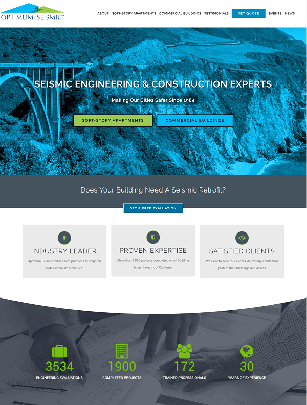 optimum seismic website screenshot optimum seismic website screenshot