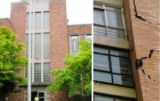 Moore Hall Building Cracked earthquake
