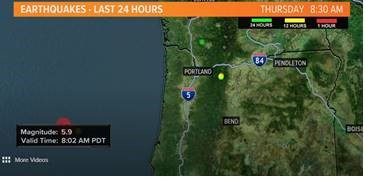 Earthquake hit off Oregon Coast