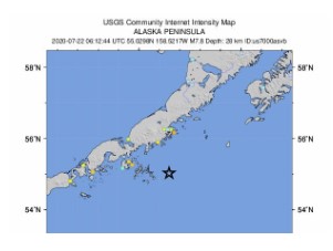 Magnitude 7.8 Quake Strikes off the Alaskan Coast